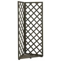 vidaXL Eck-Spalier Grau 50x50x145 cm Massivholz Tanne