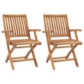 vidaXL Klappbare Gartenstühle 2 Stk. Massivholz Teak