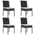 vidaXL Garten-Essstühle 4 Stk. Poly Rattan Schwarz