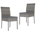 vidaXL, vidaXL Garten-Essstühle 2 Stk. Poly Rattan Grau