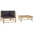 vidaXL, vidaXL 2-tlg. Garten-Lounge-Set mit Dunkelgrauen Kissen Bambus
