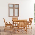 vidaXL 5-tlg. Garten-Essgruppe Massivholz Akazie