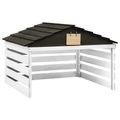 vidaXL, vidaXL Mähroboter-Garage Schwarz und Weiß 78x74x54 cm Tannenholz