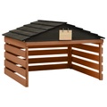 vidaXL, vidaXL Mähroboter-Garage Schwarz und Braun 78x74x54 cm Tannenholz