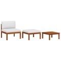 vidaXL, vidaXL 3-tlg. Garten-Lounge-Set mit Auflagen Akazie Massivholz