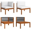 vidaXL 2-tlg. Garten-Lounge-Set mit Auflagen Akazie Massivholz
