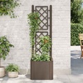 vidaXL, vidaXL Garten-Hochbeet mit Spalier und Selbstbewässerungssystem Mokka