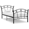 vidaXL Einzelbett mit Fußball-Design Schwarz Metall 90x200 cm