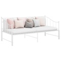 vidaXL, vidaXL Ausziehsofa Bettgestell Weiß Metall 90x200 cm