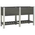 vidaXL Garten-Hochbeet mit Ablage 150x50x90 cm WPC Grau