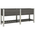 vidaXL Garten-Hochbeet mit Ablage 200x50x90 cm WPC Grau