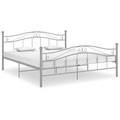 vidaXL Bett Grau Metall 140x200 cm