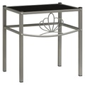 vidaXL Nachttisch Grau und Schwarz 42,5x33x44,5 cm Metall und Glas