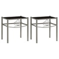 vidaXL Nachttische 2 Stk. Grau und Schwarz Metall und Glas