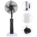 vidaXL, vidaXL Sprühnebel-Standventilator mit Fernbedienung Schwarz und Weiß