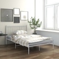 vidaXL Bett Weiß Metall 120x200 cm