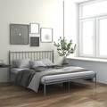 vidaXL, vidaXL Bett Grau Metall 200x200 cm