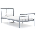 vidaXL Bettgestell Grau Metall 90x200 cm
