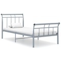 vidaXL Bettgestell Grau Metall 100x200 cm