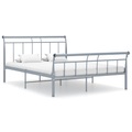 vidaXL Bettgestell Grau Metall 140x200 cm