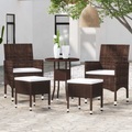 vidaXL 5-tlg. Garten-Lounge-Set Poly Rattan Braun