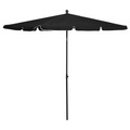 vidaXL Sonnenschirm mit Mast 210x140 cm Schwarz