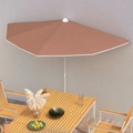 vidaXL Halb-Sonnenschirm mit Mast 180x90 cm Terracotta-Rot