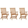 vidaXL Klappbare Gartenstühle 3 Stk. Massivholz Teak