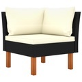vidaXL Ecksofa Poly Rattan und Eukalyptus Massivholz