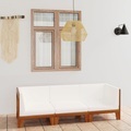 vidaXL 3-tlg. Garten-Lounge-Set mit Kissen Akazie Massivholz