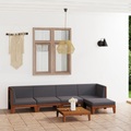 vidaXL 6-tlg. Garten-Lounge-Set mit Kissen Akazie Massivholz