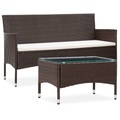 vidaXL 2-tlg. Garten-Lounge-Set mit Auflage Poly Rattan Braun