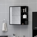 vidaXL Bad-Spiegelschrank Schwarz 62,5x20,5x64 cm Spanplatte