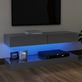 vidaXL TV-Schrank mit LED-Leuchten Hochglanz-Grau 120x35 cm