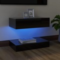 vidaXL TV-Schrank mit LED-Leuchten Hochglanz-Schwarz 60x35 cm