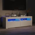 vidaXL TV-Schrank mit LED-Leuchten Hochglanz-Weiß 120x35x40 cm