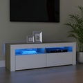 vidaXL TV-Schrank mit LED-Leuchten Weiß Sonoma-Eiche 120x35x40 cm