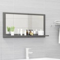 vidaXL Badspiegel Hochglanz-Grau 80x10,5x37 cm Spanplatte