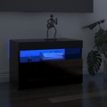 vidaXL TV-Schränke LED-Leuchten 2 Stk. Hochglanz-Schwarz 60x35x40cm