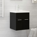 vidaXL Waschbeckenunterschrank Schwarz 41x38,5x46 cm Spanplatte