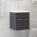 vidaXL Waschbeckenunterschrank Hochglanz-Grau 41x38,5x46 cm Spanplatte