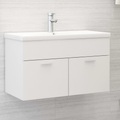 vidaXL Waschbeckenunterschrank Weiß 80x38,5x46 cm Spanplatte