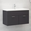 vidaXL Waschbeckenunterschrank Grau 80x38,5x46 cm Spanplatte