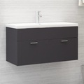 vidaXL Waschbeckenunterschrank Grau 90x38,5x46 cm Spanplatte