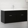 vidaXL Waschbeckenunterschrank Schwarz 100x38,5x46 cm Spanplatte