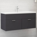vidaXL Waschbeckenunterschrank Grau 100x38,5x46 cm Spanplatte