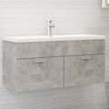 vidaXL Waschbeckenunterschrank Betongrau 100x38,5x46 cm Spanplatte