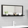 vidaXL Badspiegel Hochglanz-Schwarz 90x10,5x37 cm Spanplatte