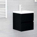 vidaXL Waschbeckenunterschrank Schwarz 41x38,5x45 cm Spanplatte