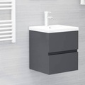 vidaXL Waschbeckenunterschrank Grau 41x38,5x45 cm Spanplatte